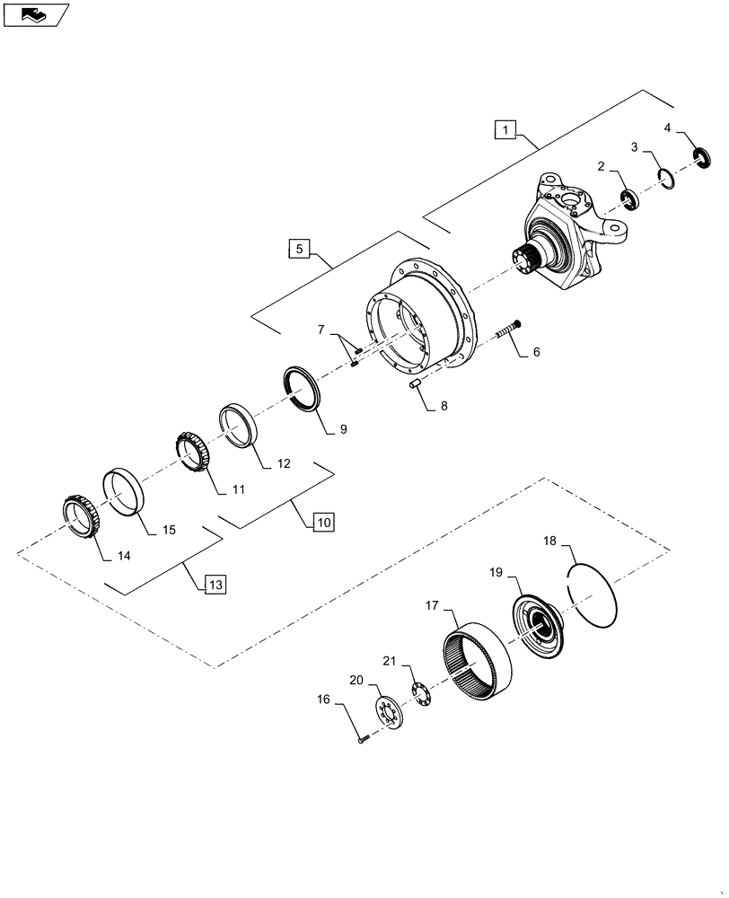 Схема запчастей Case IH MAGNUM 190 - (25.108.03) - CNH AXLE - KNUCKLE ASSY, STEERING LH, CL 4.75 (25) - FRONT AXLE SYSTEM