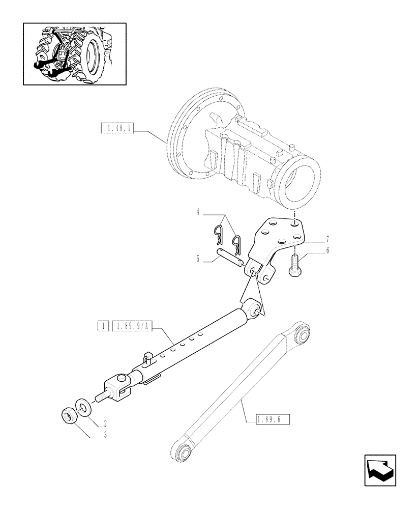 Схема запчастей Case IH JX1095C - (1.89.9) - LATERAL STABILIZERS (09) - IMPLEMENT LIFT