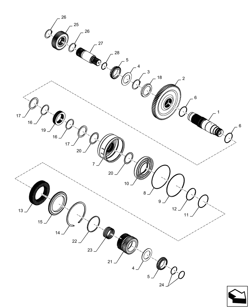 Схема запчастей Case IH MAGNUM 380 - (21.507.AG[04]) - VAR - 429334, 429335 - TRANSMISSION - CVT - PLANETARY INPUT SHAFT ASSY (21) - TRANSMISSION