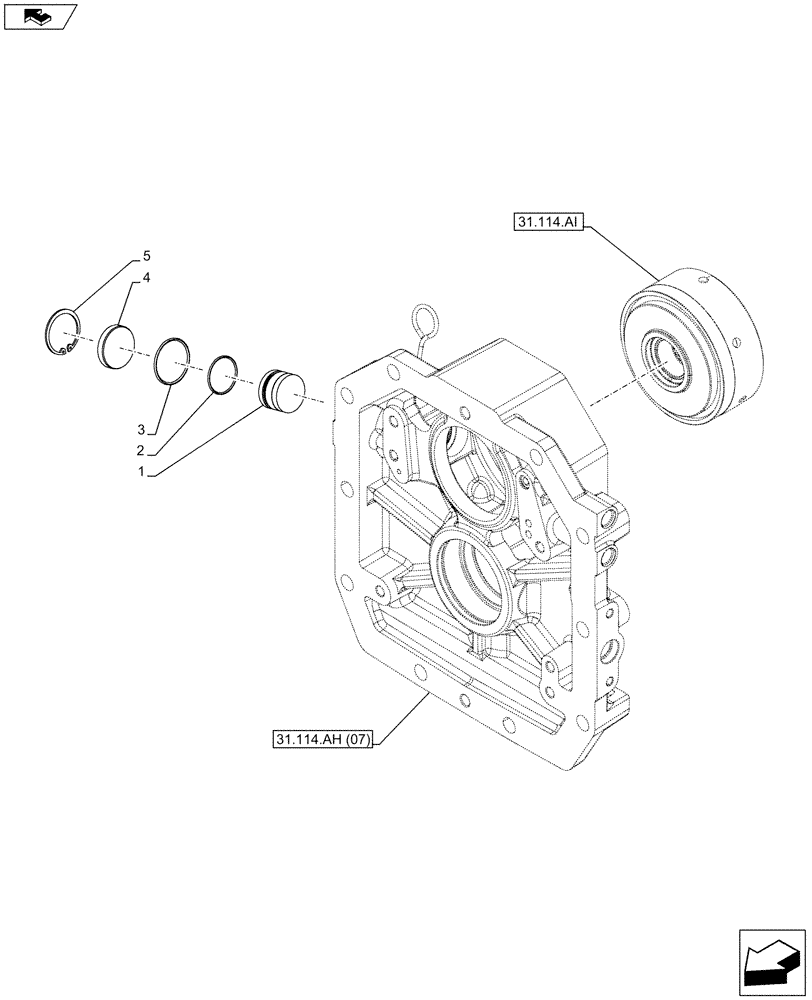 Схема запчастей Case IH FARMALL 115C - (31.114.AJ) - VAR - 743594 - PTO 540/1000 RPM, HYDRAULIC, CLUTCH, BRAKE (31) - IMPLEMENT POWER TAKE OFF