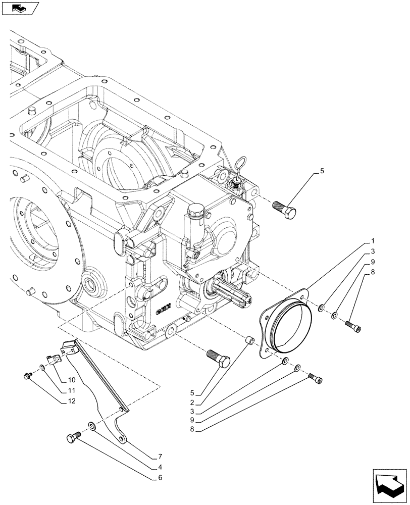 Схема запчастей Case IH FARMALL 105C - (31.116.AG[03]) - VAR - 743768 - PTO 540/540E/1000 RPM, HYDRAULIC, CASING, SHROUD (31) - IMPLEMENT POWER TAKE OFF