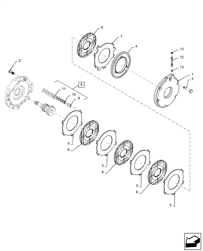 Схема запчастей Case IH MAGNUM 290 - (33.202.AR[01]) - BRAKE ASSY DIFFERENTIAL (33) - BRAKES & CONTROLS