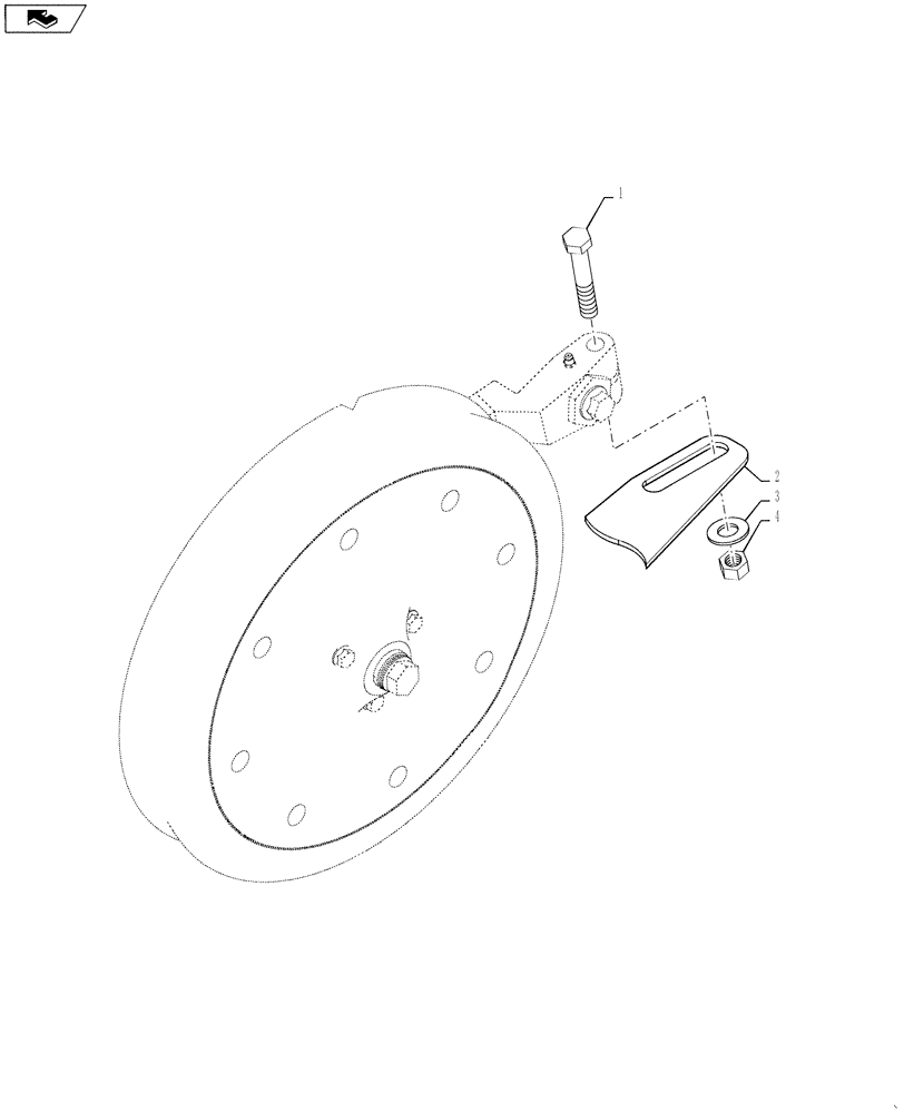 Схема запчастей Case IH 1625 - (77.105.AJ[02]) - SIDE DEPTH WHEEL SCRAPER ASSEMBLY (77) - SEEDING/PLANTING