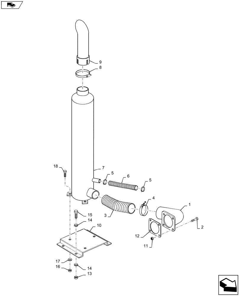 Схема запчастей Case IH ST220 - (04-14) - EXHAUST SYSTEM, ST 220 (04) - Drive Train