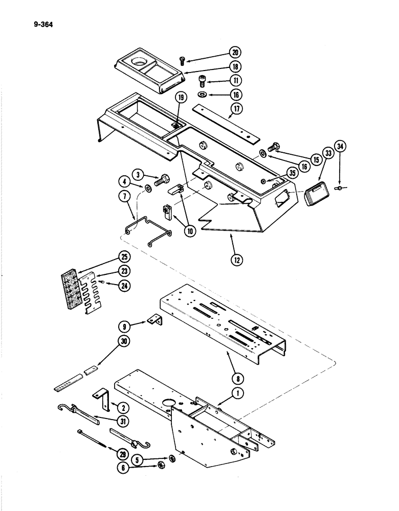 Схема запчастей Case IH 4894 - (9-364) - OPERATORS CONSOLE (09) - CHASSIS/ATTACHMENTS