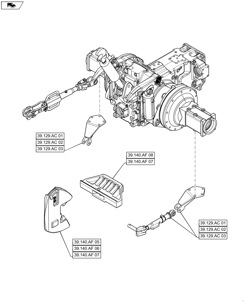 Схема запчастей Case IH MAXXUM 125 - (00.000.39) - PICTORIAL INDEX - FRAMES AND BALLASTING (00) - GENERAL & PICTORIAL INDEX