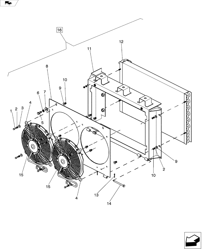 Схема запчастей Case IH A4000 - (B07.01[02]) - HYDRAULIC CIRCUIT (AIR CONDITIONING) Hydraulic Components & Circuits