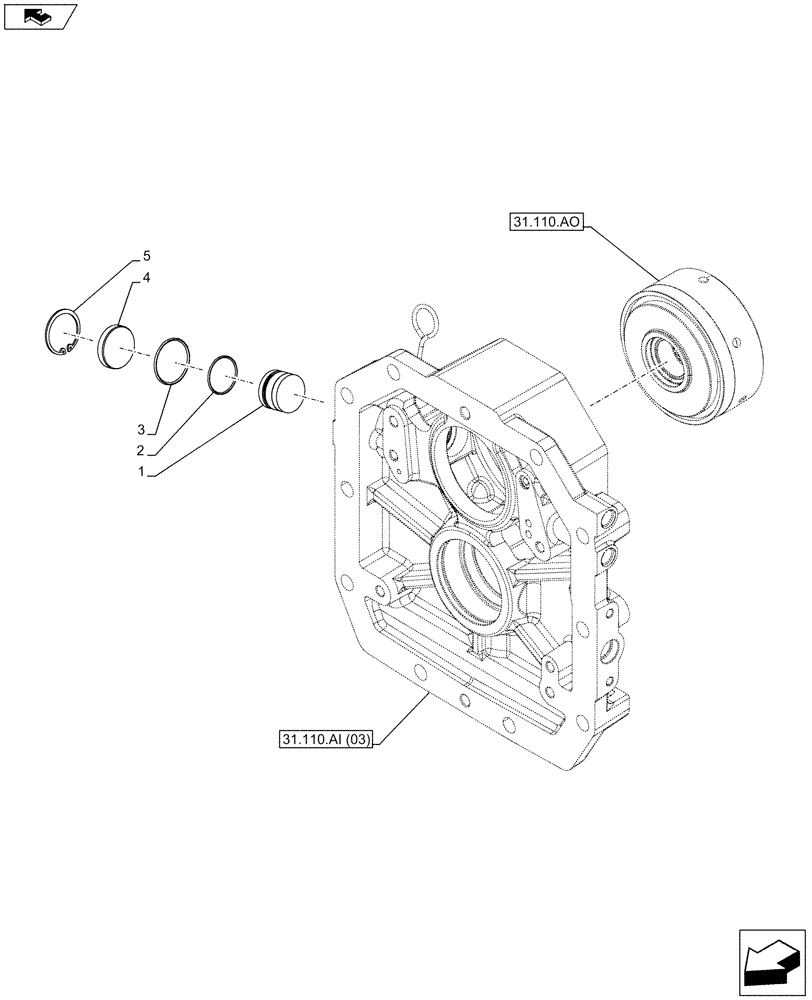 Схема запчастей Case IH FARMALL 115C - (31.110.AQ) - VAR - 743565 - PTO 540 RPM - HYDRAULIC, CLUTCH, BRAKE (31) - IMPLEMENT POWER TAKE OFF