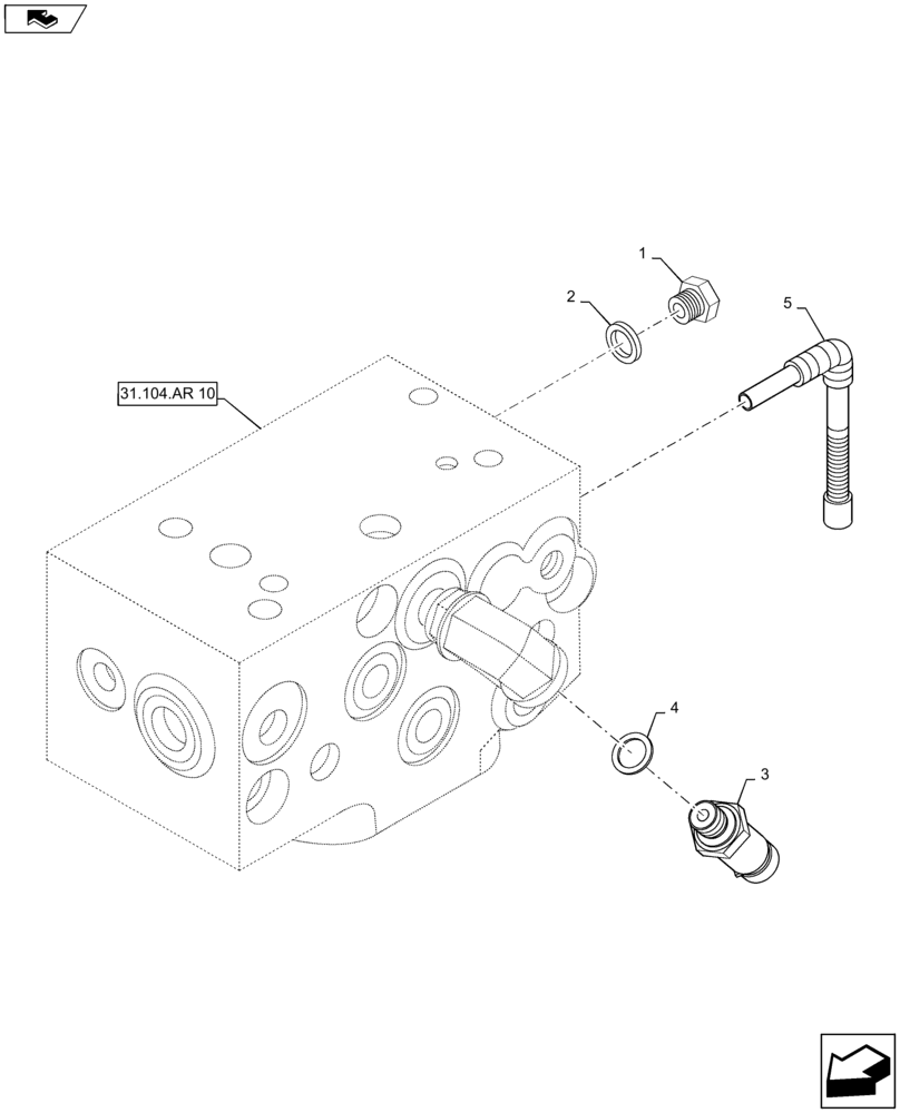 Схема запчастей Case IH MAXXUM 110 - (55.036.AD) - VAR - 338405, 339405 + STD - ELECTROHYDRAULIC CONTROL VALVE - LOW PRESSURE SUPPLY SWITCH (55) - ELECTRICAL SYSTEMS