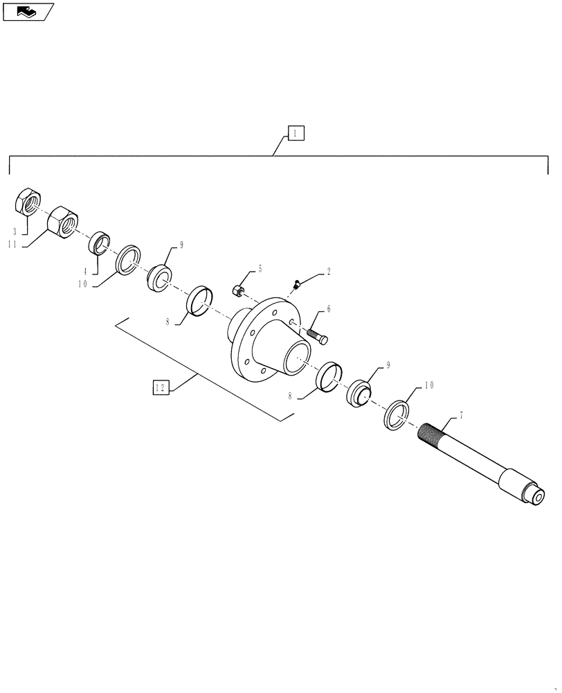 Схема запчастей Case IH 500T - (44.901.AA[02]) - HUB AND SPINDLE ASSEMBLY H617 (44) - WHEELS