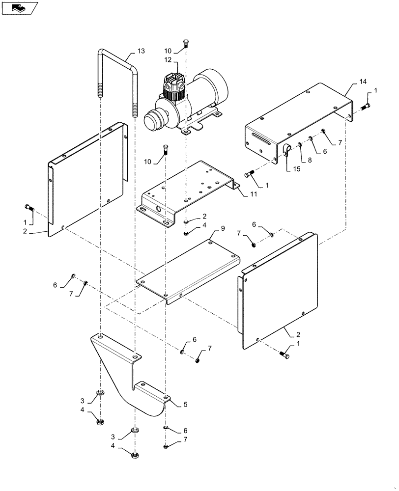 Схема запчастей Case IH 4025 - (39.100.AB[04]) - ROW-PRO COMPRESSOR MOUNTING (39) - FRAMES AND BALLASTING