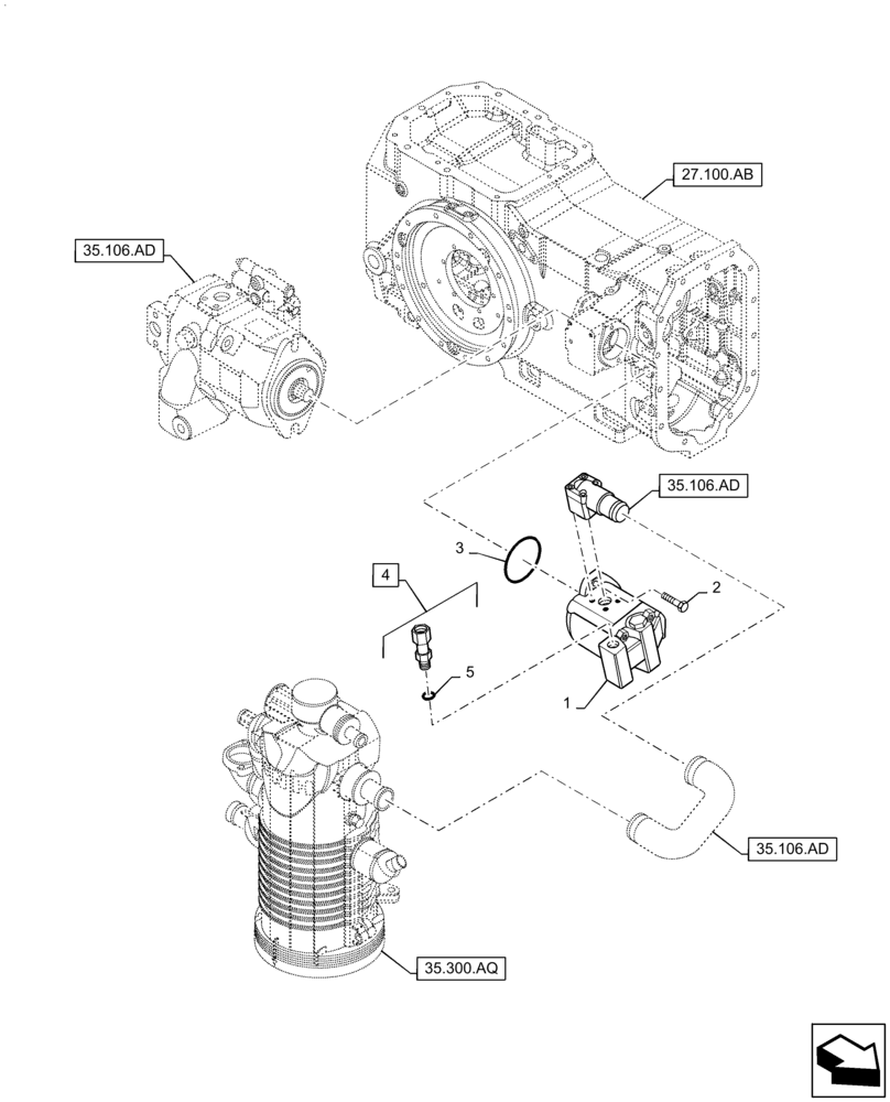 Схема запчастей Case IH MAXXUM 120 - (41.206.AA) - STEERING PUMP FOR SPS TRANSMISSION AND 113 L/MIN HYDRAULIC PUMP (41) - STEERING