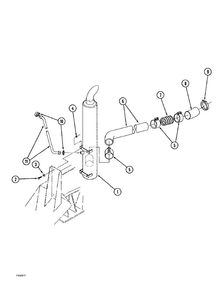 Схема запчастей Case IH 9350 - (2-14) - EXHAUST SYSTEM (02) - ENGINE