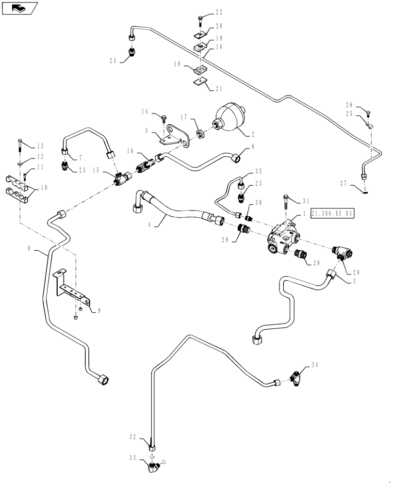 Схема запчастей Case IH MAGNUM 340 - (21.506.BE[02]) - TRANSMISSION - CVT - REGULATED CIRCUIT, B12 (21) - TRANSMISSION