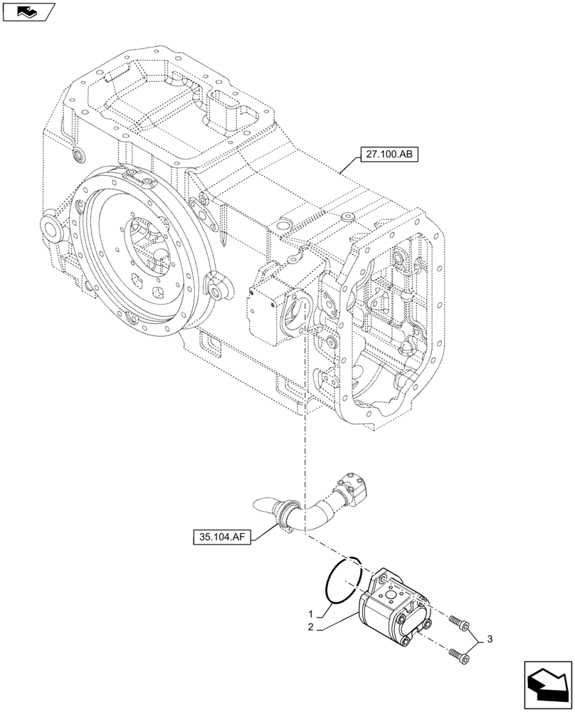 Схема запчастей Case IH MAXXUM 140 - (41.206.AA[02]) - STEERING PUMP FOR 24X24 TRANSMISSION AND 80 L/MIN HYDRAULIC PUMP (41) - STEERING