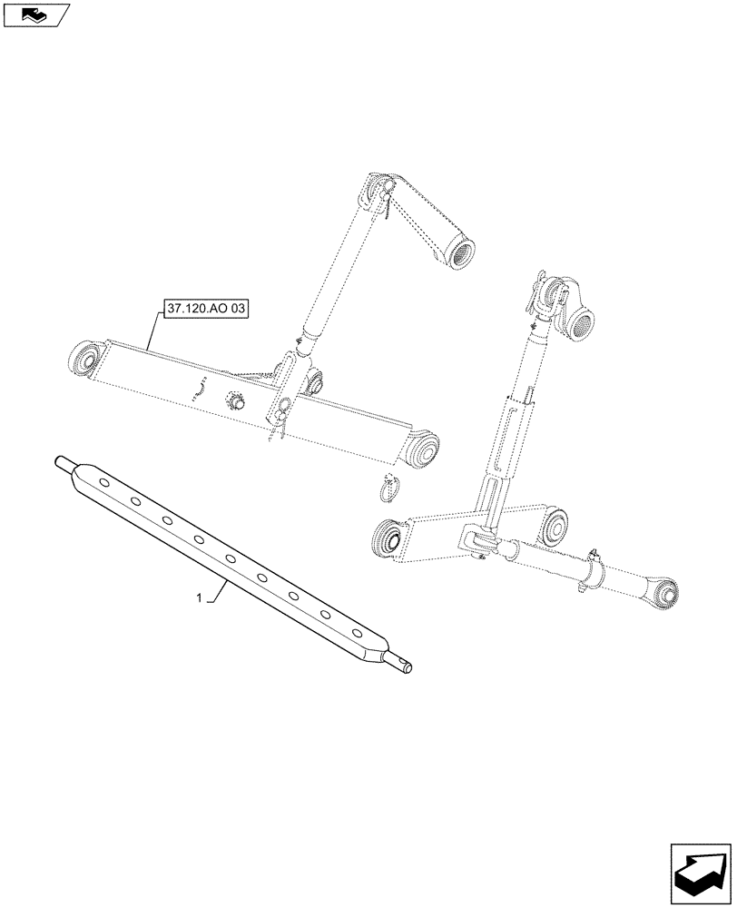 Схема запчастей Case IH MAXXUM 110 - (37.120.AO[04]) - VAR - 330933 - LINKAGE DRAWBAR (37) - HITCHES, DRAWBARS & IMPLEMENT COUPLINGS