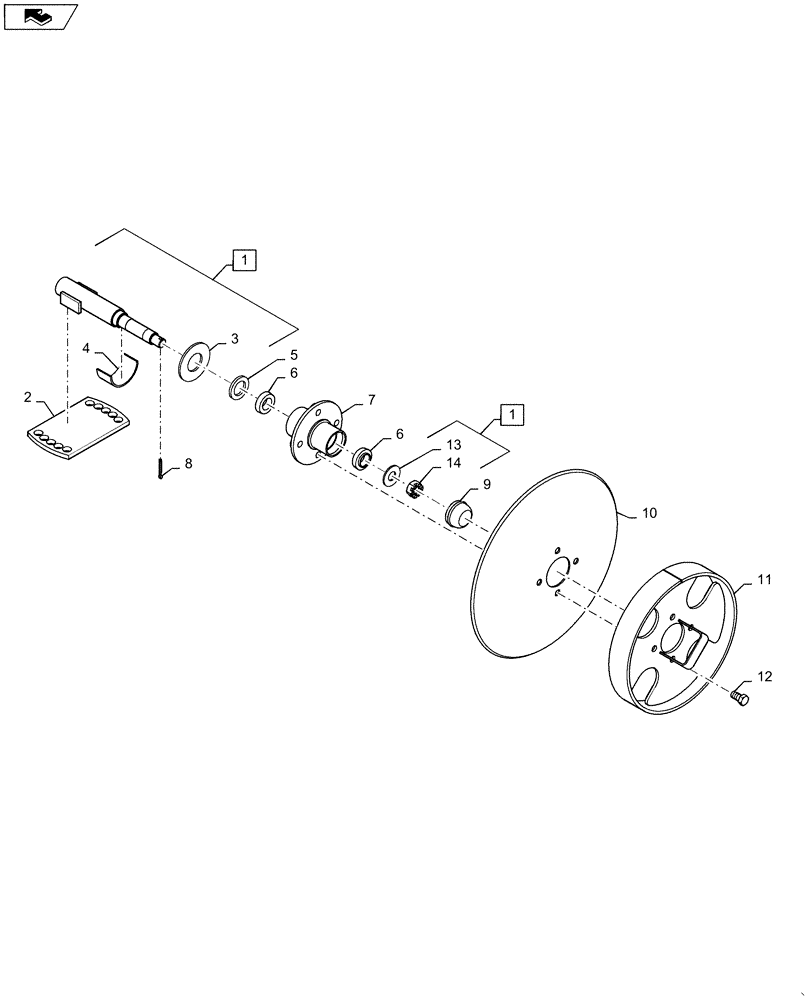 Схема запчастей Case IH 1265 - (79.104.AC[01]) - MARKER DISK ASSY (79) - PLANTING