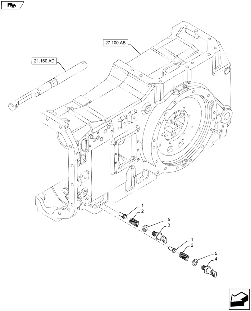 Схема запчастей Case IH MAXXUM 110 - (55.022.AB[01]) - VAR - 331330, 332330, 743736 - CREEPER FOR TRANSMISSION 24X24 / 16X16 -TEMPERATURE SWITCH (55) - ELECTRICAL SYSTEMS