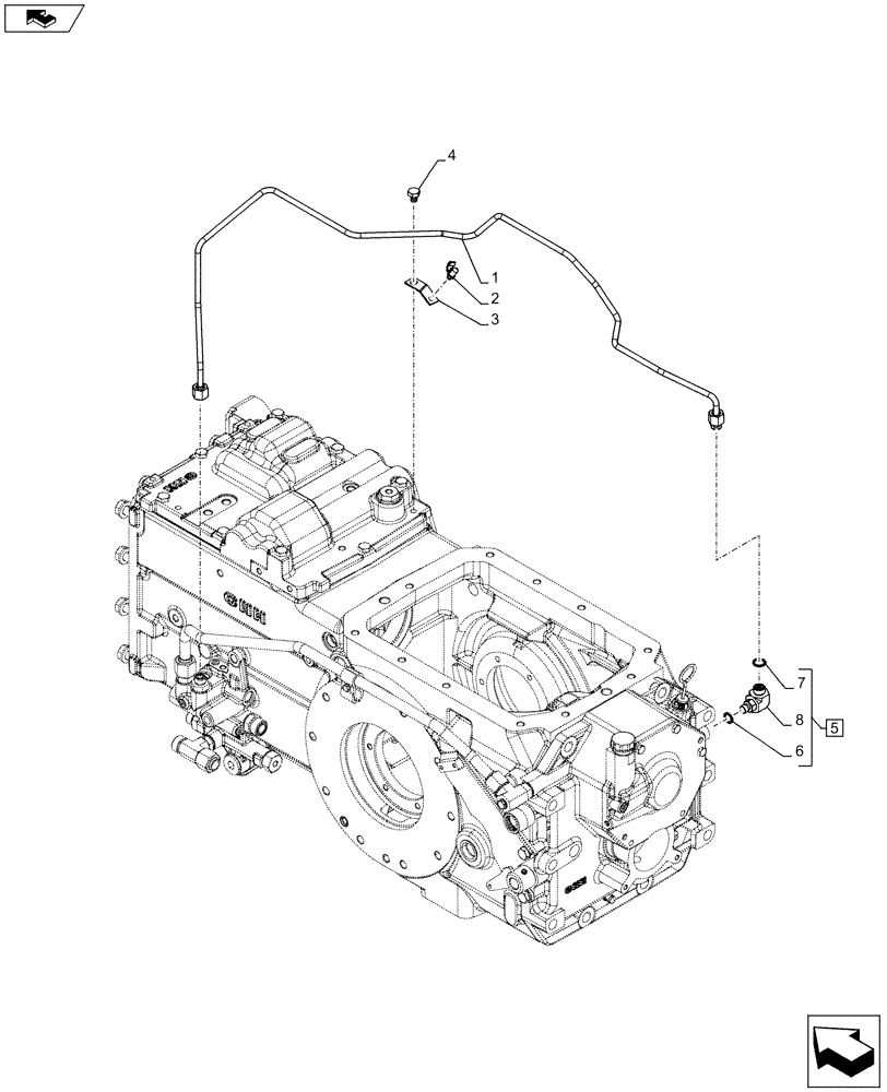 Схема запчастей Case IH FARMALL 85C - (31.104.AJ) - VAR - 743565, 743594, 743768 - PTO, BRAKE LINE (31) - IMPLEMENT POWER TAKE OFF