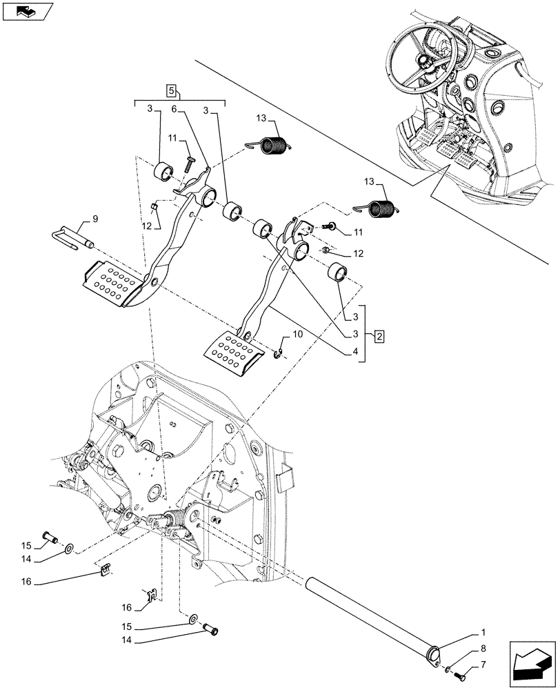 Схема запчастей Case IH FARMALL 85C - (33.202.BN[02]) - VAR - 391606, 743573, 743496, 334179, 334180, 334183, 334185, 334211, 744588, 336606 - BRAKES, PEDAL - END YR 02-MAY-2014 (33) - BRAKES & CONTROLS