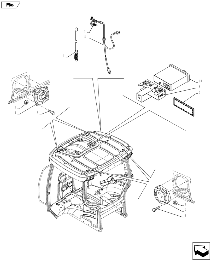 Схема запчастей Case IH MAXXUM 110 - (55.512.CC[01]) - VAR - 331515, 331520, 743729, 333776, 743714, 338776, 743712, 338777, 743711, 338777, 743711 + STD - RADIO FOR HIGH ROOF (55) - ELECTRICAL SYSTEMS