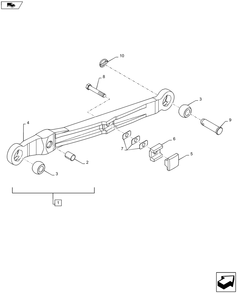 Схема запчастей Case IH MAGNUM 310 - (37.120.AO[03]) - VAR - 429404, 429396 - HITCH, LOWER LIFT LINK (37) - HITCHES, DRAWBARS & IMPLEMENT COUPLINGS