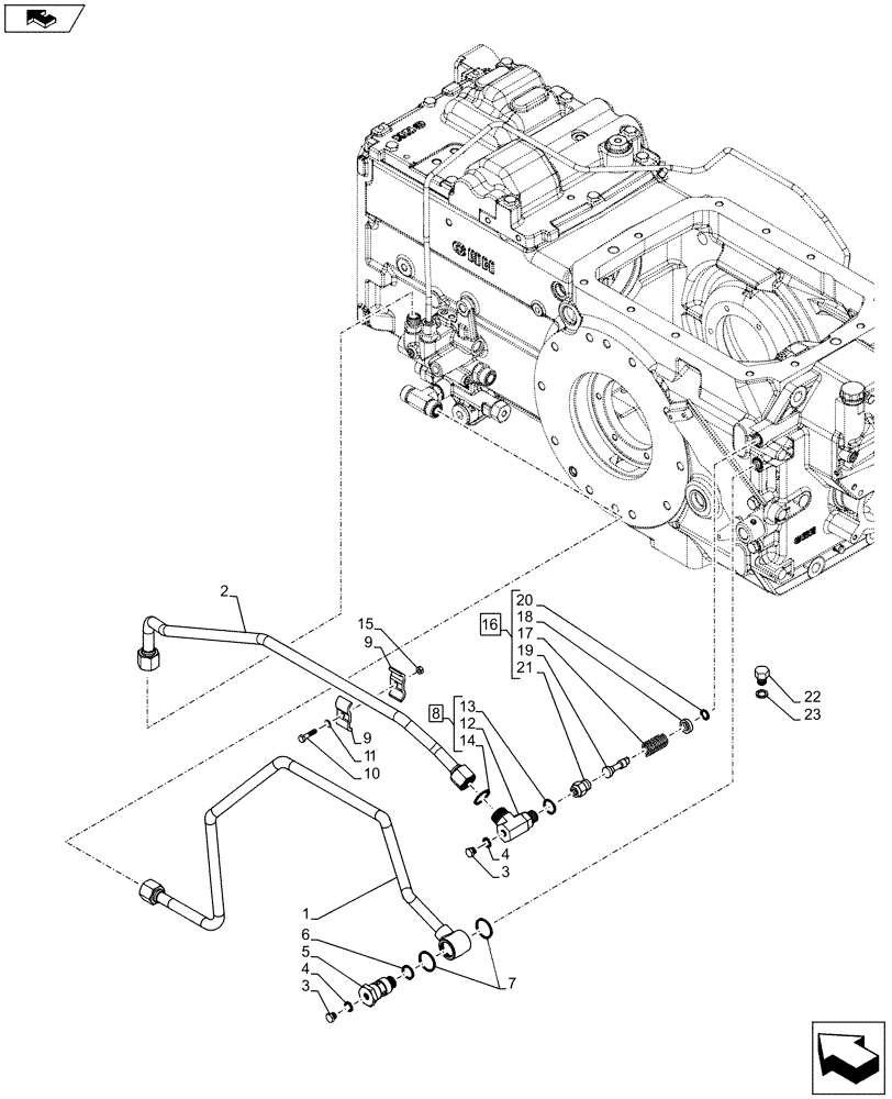 Схема запчастей Case IH FARMALL 95C - (31.104.AW) - VAR - 743565, 743594, 743768 - PTO, REAR SUPPLY LINE (31) - IMPLEMENT POWER TAKE OFF