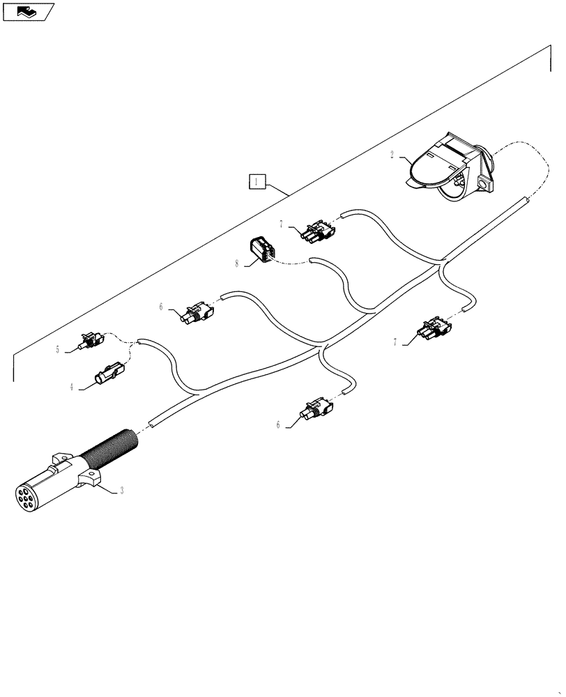 Схема запчастей Case IH 500 - (55.511.AL[01]) - HARNESS LIGHTING (55) - ELECTRICAL SYSTEMS