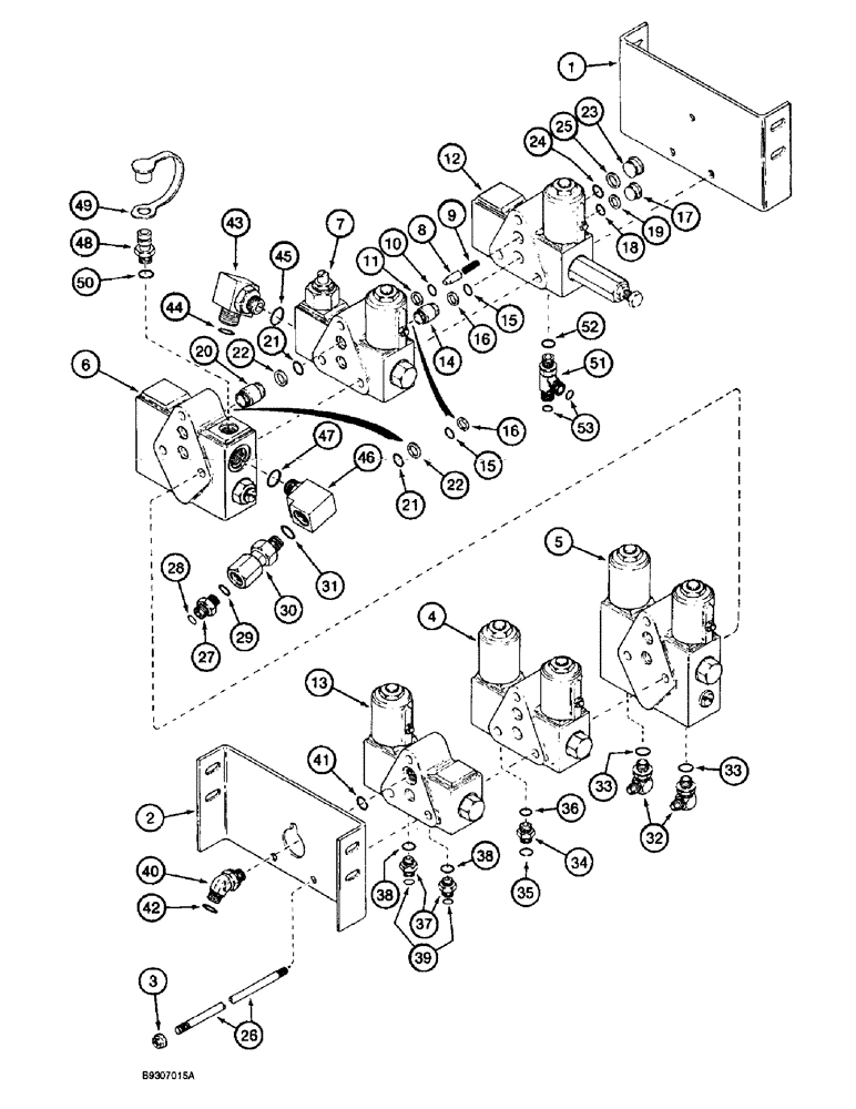 Схема запчастей Case IH 1688 - (8-42) - CONTROL VALVE AND MOUNTING, WITHOUT FORE AND AFT ATTACHMENT (07) - HYDRAULICS