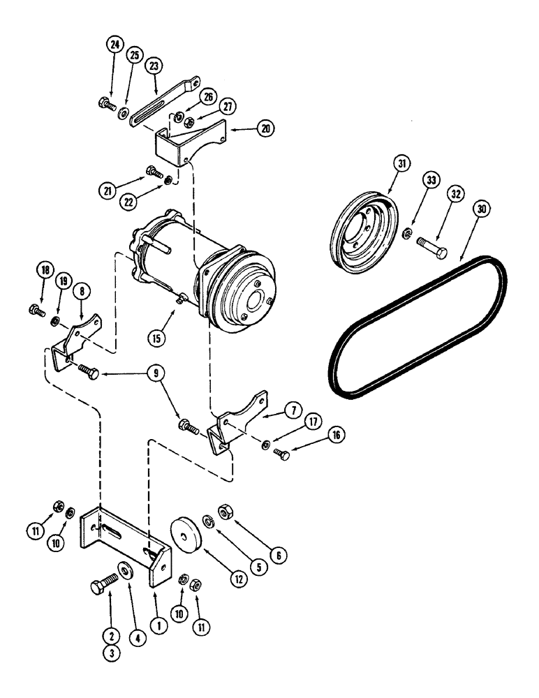 Схема запчастей Case IH 4690 - (9-436) - AIR CONDITIONER, AIR COMPRESSOR MOUNTING (09) - CHASSIS/ATTACHMENTS