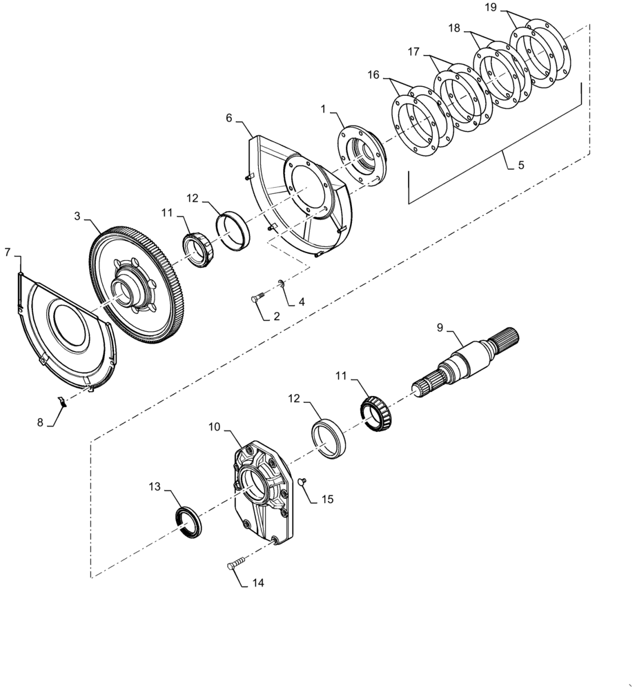 Схема запчастей Case IH MAGNUM 315 - (31.110.AP[02]) - PTO OUTPUT SHAFT, SINGLE SPEED WITH HD CLUTCH (31) - IMPLEMENT POWER TAKE OFF