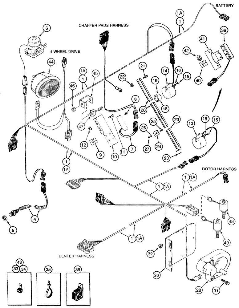 Схема запчастей Case IH 2344 - (04-16) - HARNESS, LEFT HAND SIDE (06) - ELECTRICAL