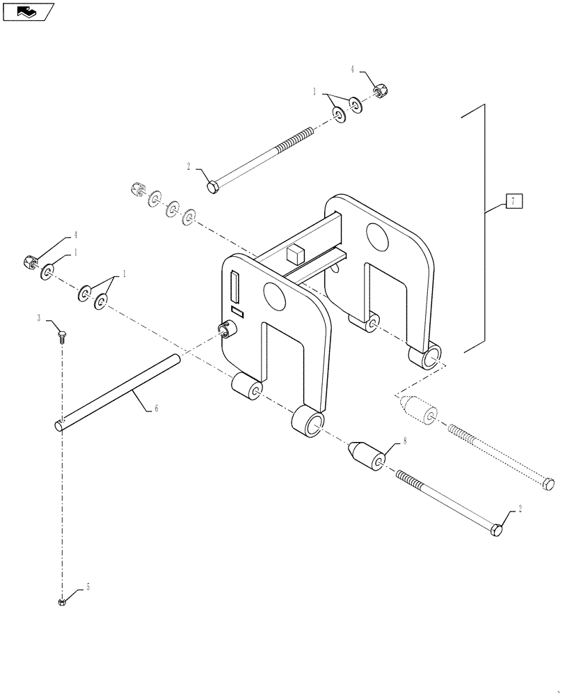 Схема запчастей Case IH 500T - (37.100.AB[02]) - WEIGHT BRACKETS WITH NON MOUNTED TANK (37) - HITCHES, DRAWBARS & IMPLEMENT COUPLINGS