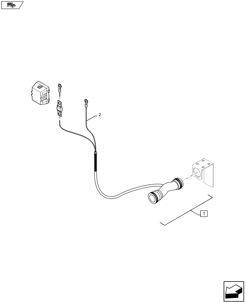 Схема запчастей Case IH LB434R XL - (88.055.014[01]) - DIA KIT: VIRTUAL TERMINAL POWER SUPPLY CABLE - D056 (88) - ACCESSORIES