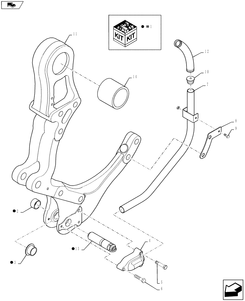 Схема запчастей Case IH MAGNUM 235 - (37.120.AL[01]) - "C" BRACKET, DRAFT CONTROL - STANDARD REAR AXLE (37) - HITCHES, DRAWBARS & IMPLEMENT COUPLINGS