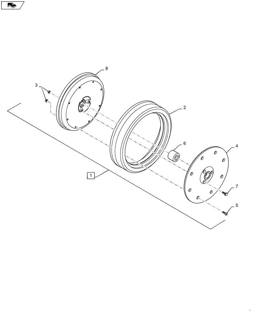 Схема запчастей Case IH 825 - (77.105.AJ[01]) - SIDE DEPTH WHEEL ASSEMBLY (77) - SEEDING/PLANTING