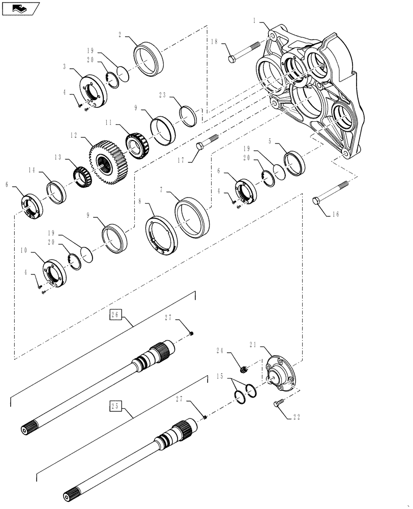 Схема запчастей Case IH MAGNUM 290 - (21.506.BG[03]) - TRANSMISSION - CVT - REAR PLATE ASSY. (21) - TRANSMISSION