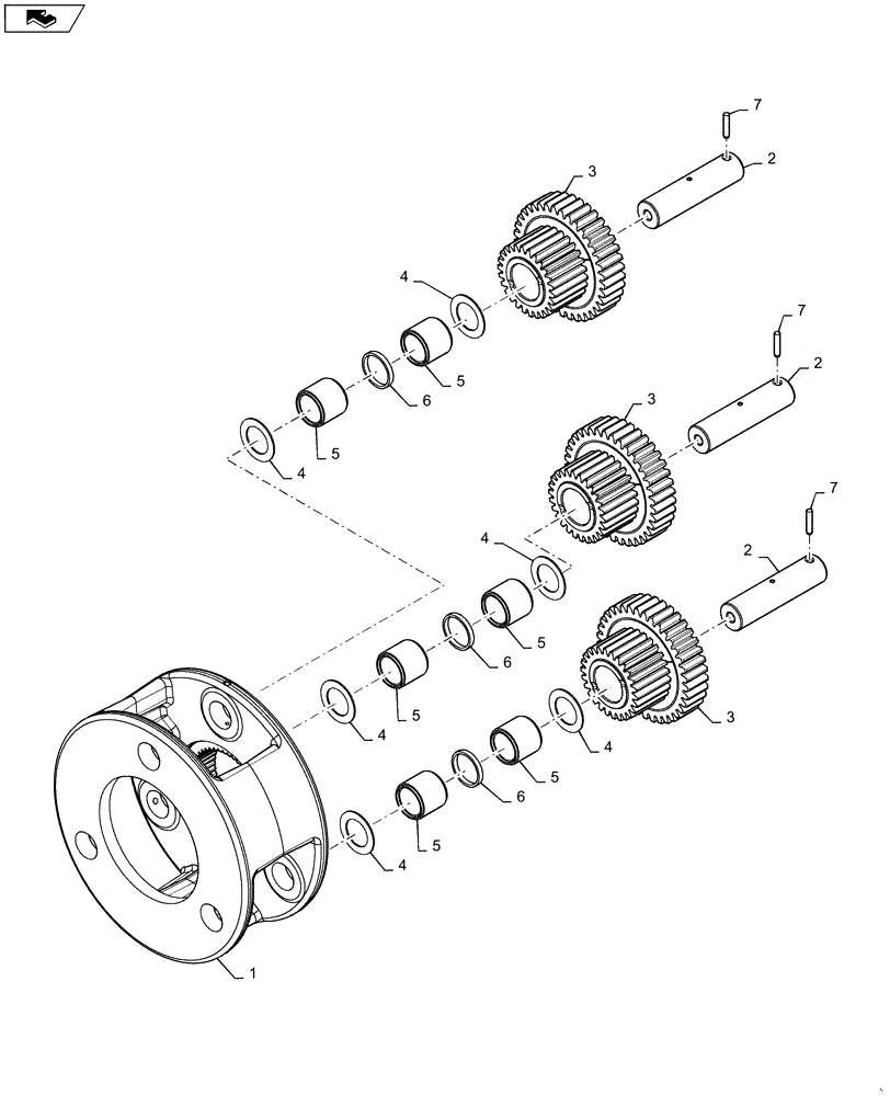 Схема запчастей Case IH MAGNUM 380 - (21.507.AM[02]) - VAR - 429334, 429335 - TRANSMISSION - CVT - CARRIER / PLANETARY ASSY (21) - TRANSMISSION