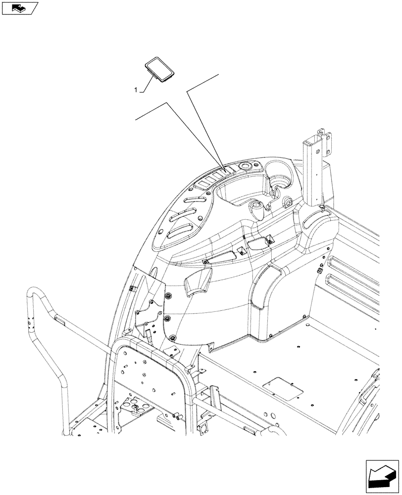 Схема запчастей Case IH FARMALL 115C - (90.110.AV[01]) - VAR - 390381 - TRIM PANEL, W/O CAB, PLUG, W/O CAB (90) - PLATFORM, CAB, BODYWORK AND DECALS