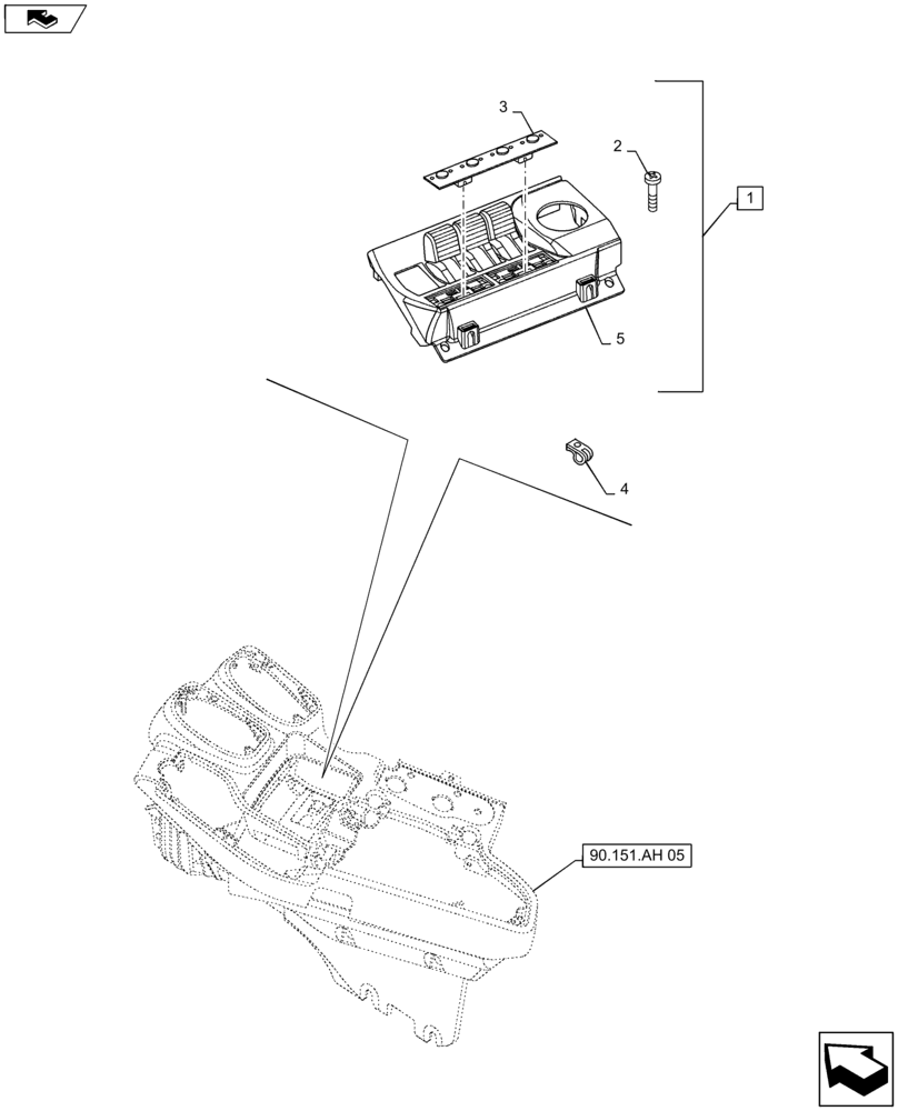 Схема запчастей Case IH MAXXUM 120 - (55.512.CL[02]) - VAR - 330862, 338851, 743733 - 4 ELECTROHYDRAULIC REAR REMOTE CONTROL VALVES - ELECTRONIC CONTROLS (55) - ELECTRICAL SYSTEMS