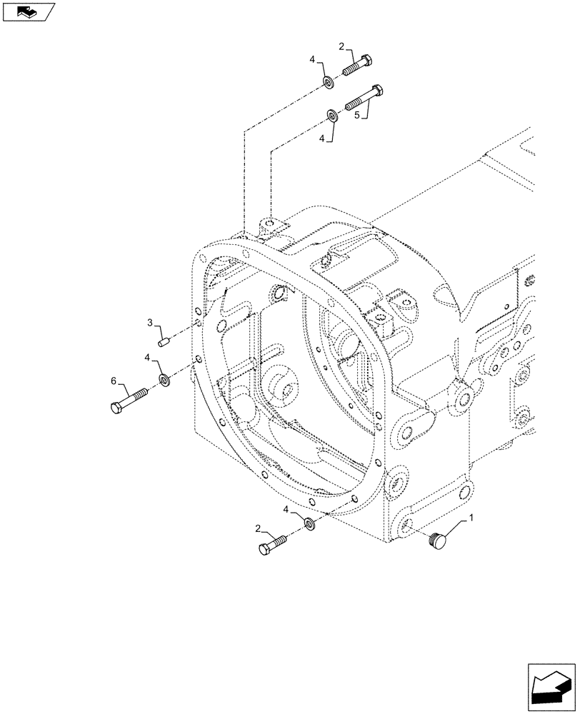 Схема запчастей Case IH FARMALL 95C - (21.110.AD) - VAR - 744761, 744762, 744763, 744764 - TRANSMISSION HOUSING, HOSE (21) - TRANSMISSION