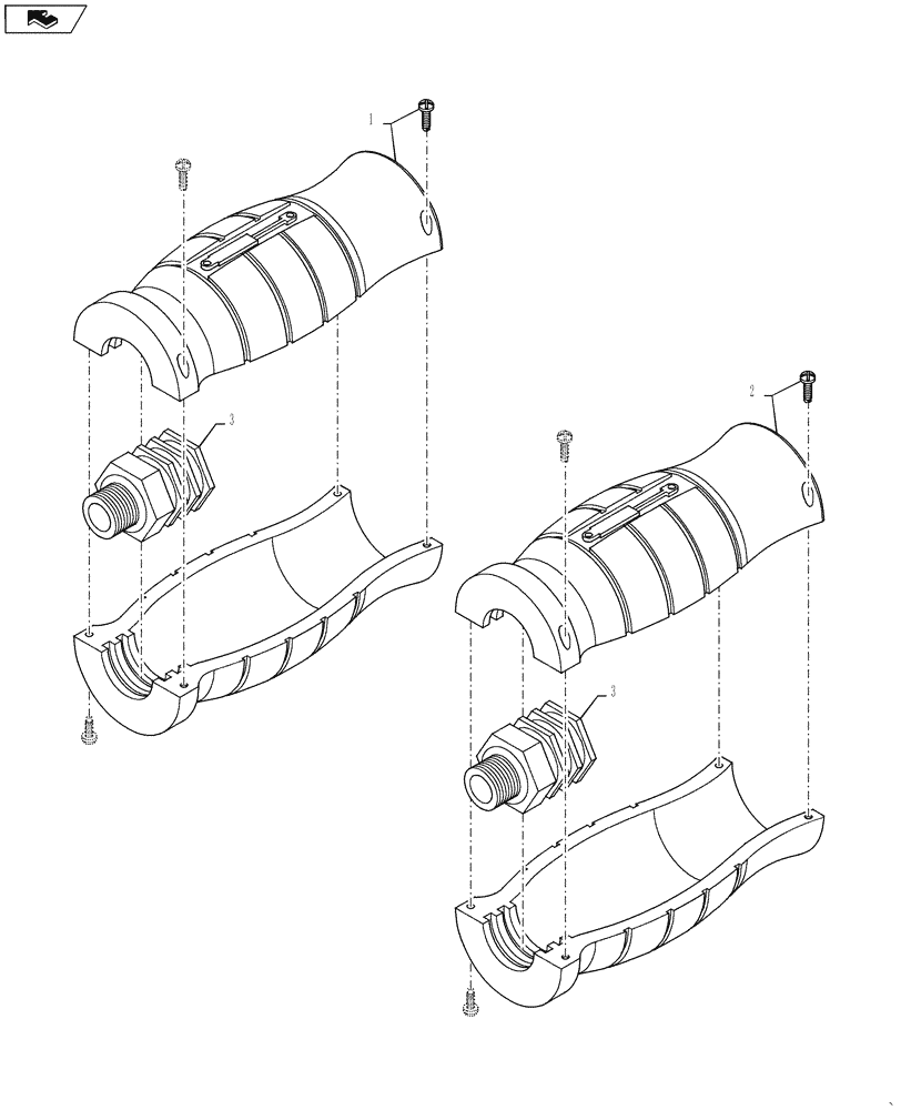 Схема запчастей Case IH 1625 - (35.310.AE[01]) - HYDRAULIC HOSE GRIP (35) - HYDRAULIC SYSTEMS