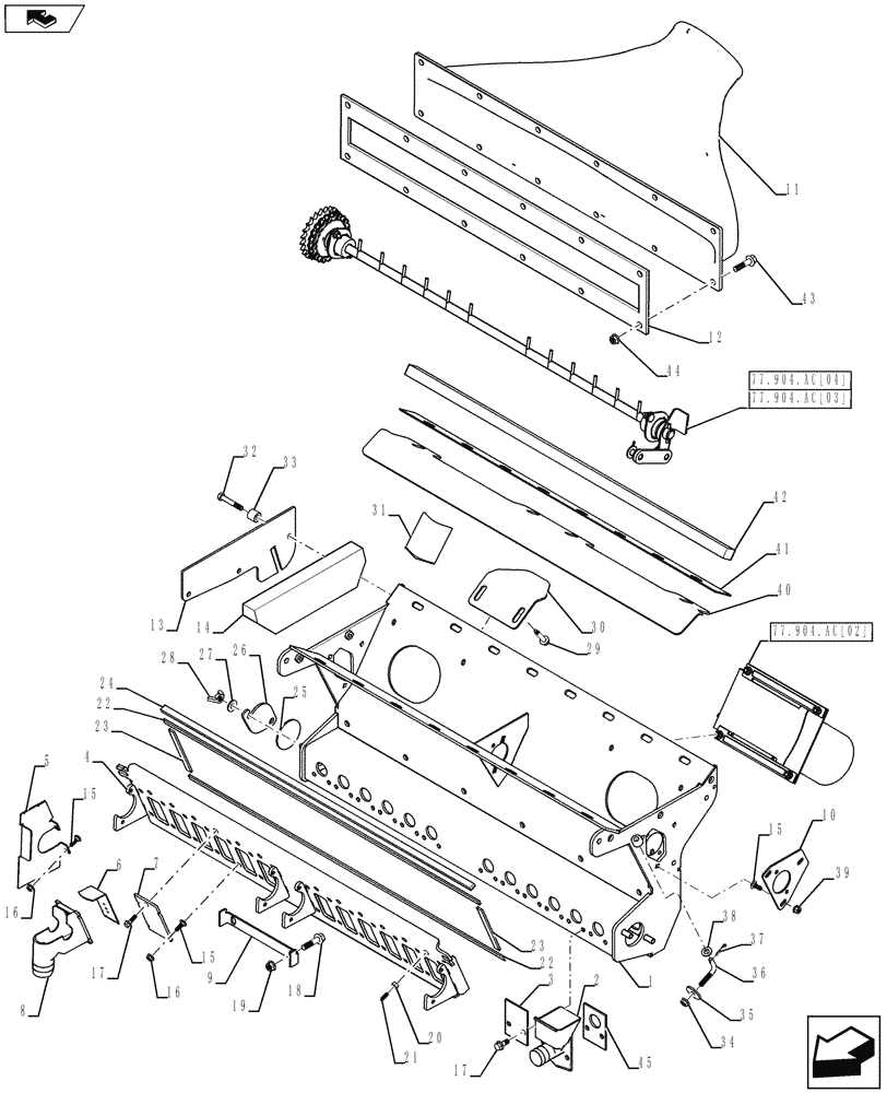 Схема запчастей Case IH 500T - (77.904.AC[01]) - METER ASSY (77) - SEEDING/PLANTING