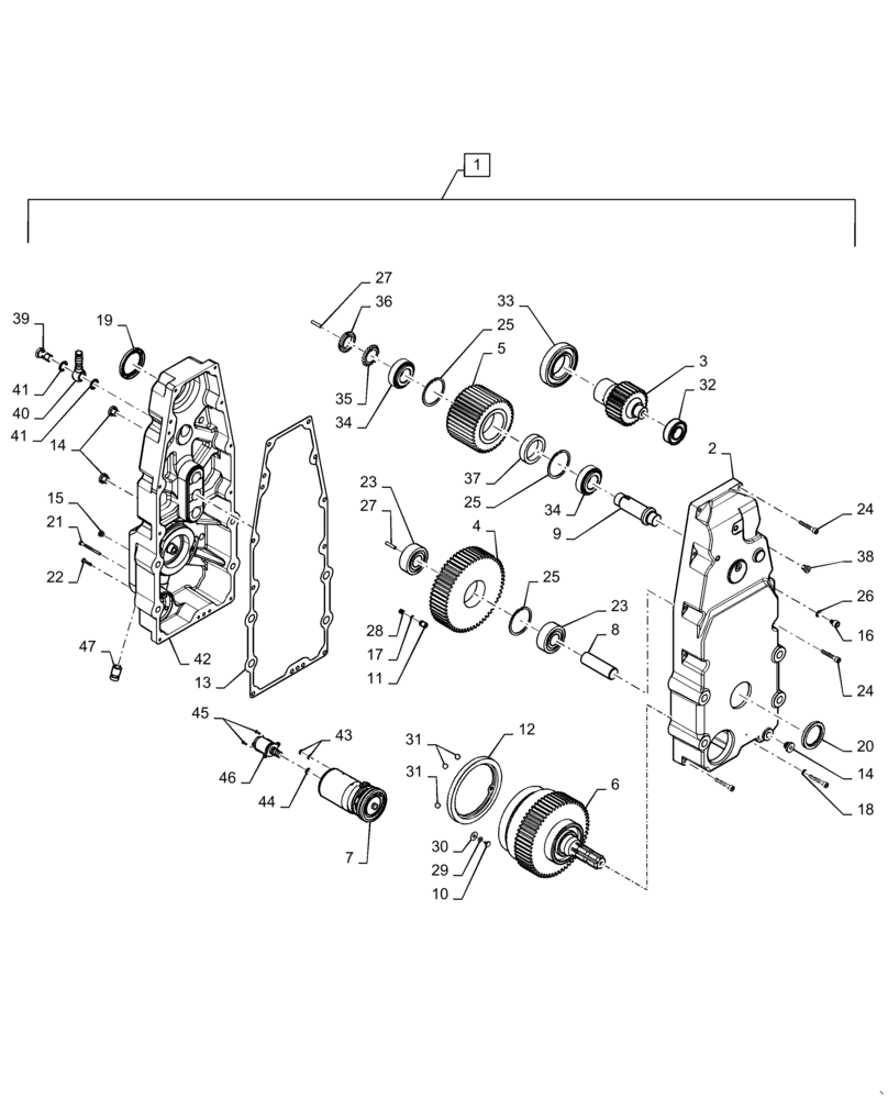 Схема запчастей Case IH MAGNUM 260 - (31.146.AT[04]) - FPTO GEARBOX ASSEMBLY (31) - IMPLEMENT POWER TAKE OFF