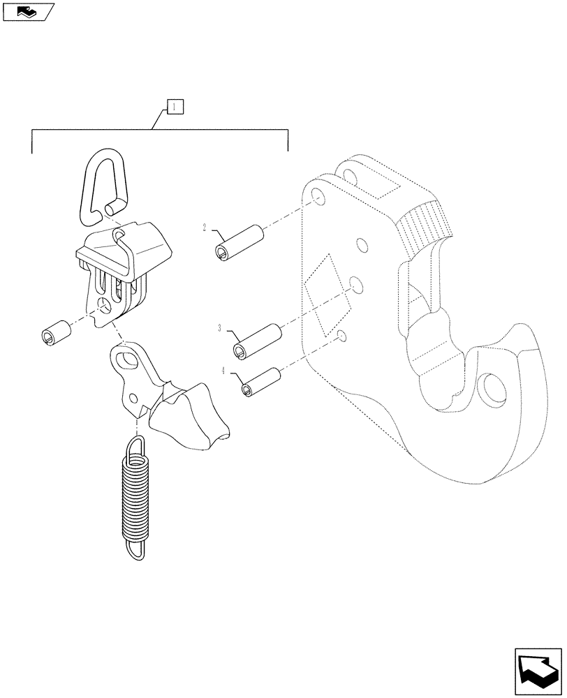 Схема запчастей Case IH MAGNUM 340 - (37.100.AC) - LIFT HOOK ASSY, FRONT HITCH (37) - HITCHES, DRAWBARS & IMPLEMENT COUPLINGS