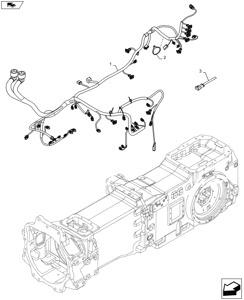 Схема запчастей Case IH MAXXUM 115 - (55.100.AX[01]) - FRONT HARNESS WITH HYDRAULIC PUMP 113/MIN CCLS FOR SPS - C7138 (55) - ELECTRICAL SYSTEMS