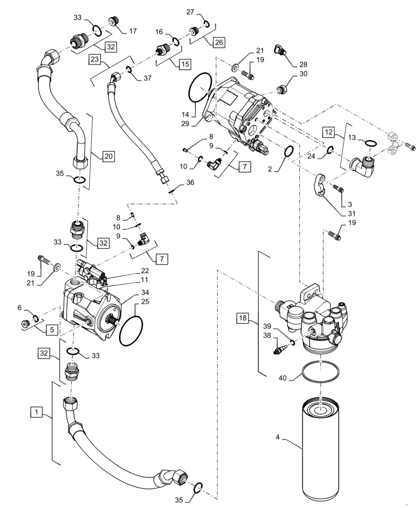 Схема запчастей Case IH MAGNUM 310 - (35.104.AA[11]) - CVT - TWIN FLOW HYDRAULIC SYSTEM (35) - HYDRAULIC SYSTEMS