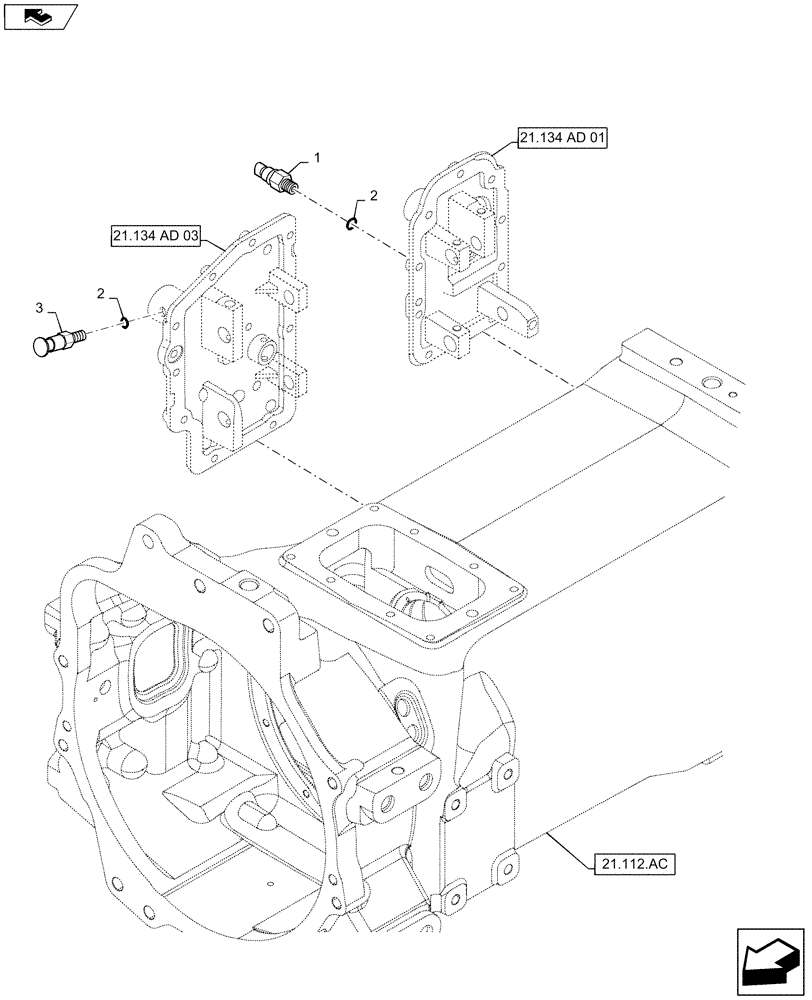 Схема запчастей Case IH MAXXUM 120 - (55.023.AB[02]) - GEARBOX COVER SENSOR (55) - ELECTRICAL SYSTEMS