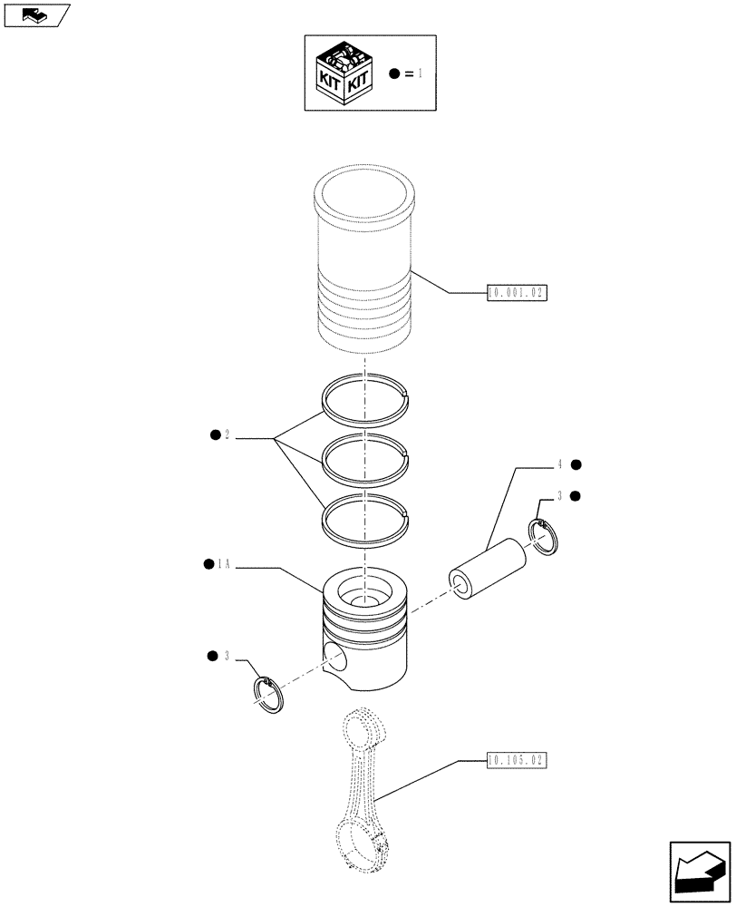 Схема запчастей Case IH F3BFA613A E002 - (10.105.01) - PISTON - ENGINE (10) - ENGINE