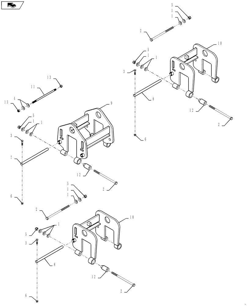 Схема запчастей Case IH 500T - (37.100.AB[01]) - WEIGHT BRACKETS WITH MOUNTED TANK (37) - HITCHES, DRAWBARS & IMPLEMENT COUPLINGS